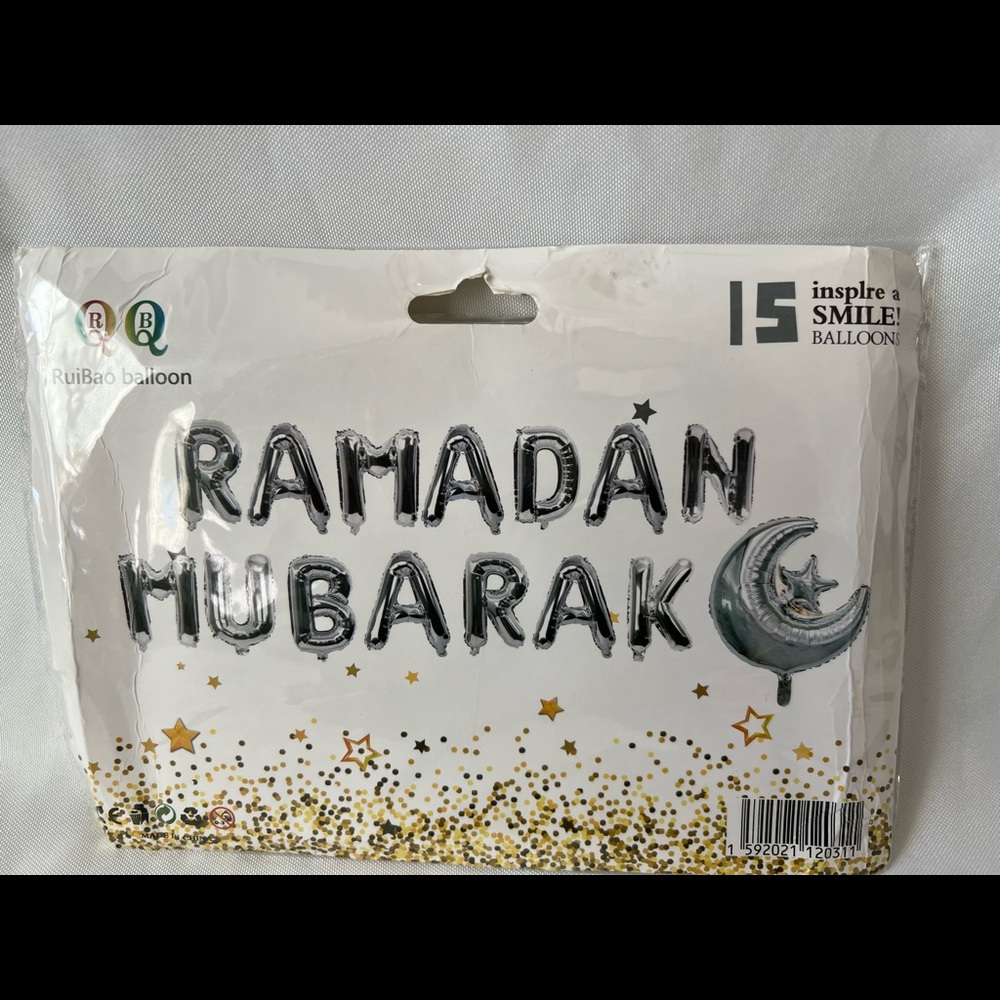 Ramadan Mubarak Durable Letter Foil Balloons. Ideal For Decorations Or To Gift.